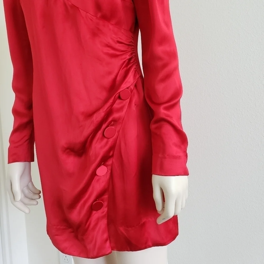 NWT GRLFRND Nik‎ Shirt Mini Dress in Red size Small
